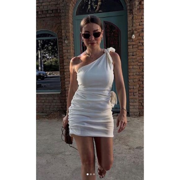 NWT ZARA ASYMMETRICAL DRESS WITH TIES - Picture 5 of 13